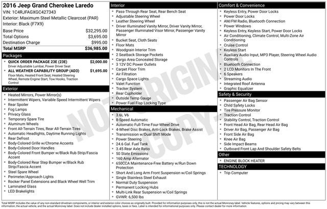 2016 Jeep Grand Cherokee Laredo