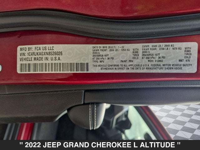 2022 Jeep Grand Cherokee L Altitude