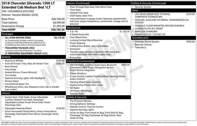 2018 Chevrolet Silverado 1500 LT LT1