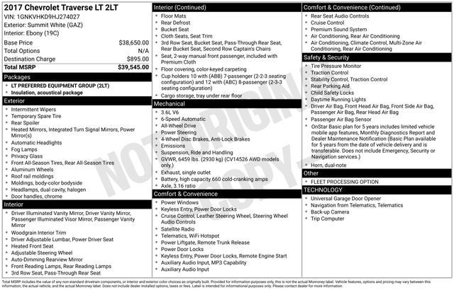 2017 Chevrolet Traverse 2LT 2LT