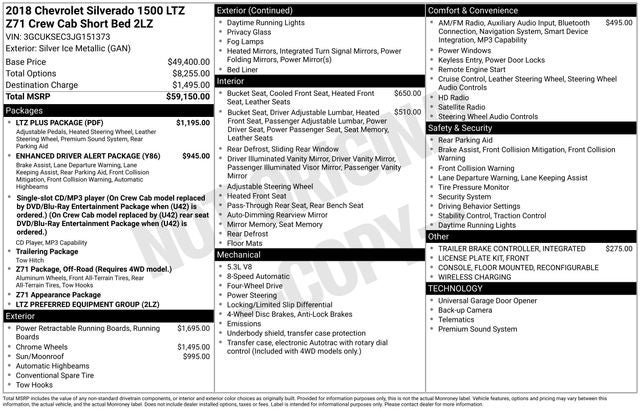 2018 Chevrolet Silverado 1500 LTZ 2LZ