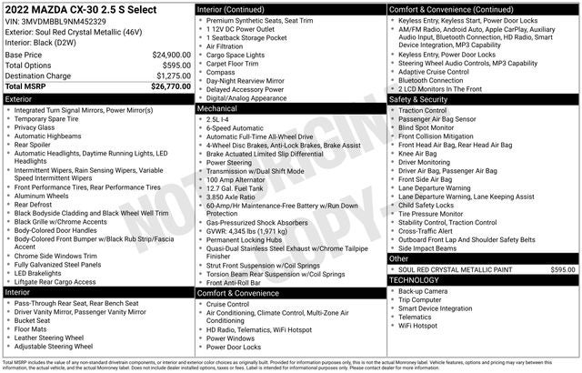2022 Mazda CX-30 2.5 S Select Package