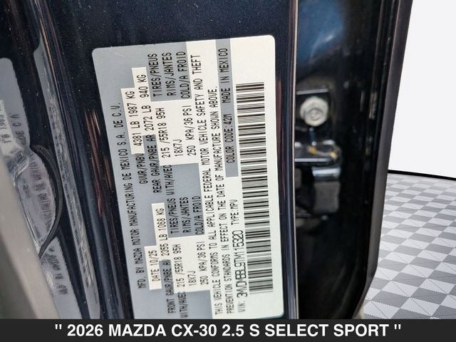 2026 Mazda CX-30 2.5 S Select Sport AWD