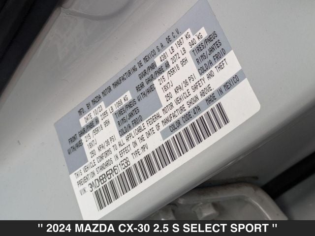 2024 Mazda CX-30 2.5 S Select Sport