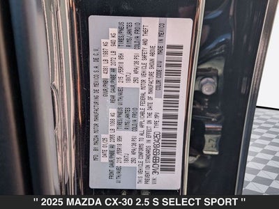2025 Mazda CX-30 2.5 S Select Sport 2.5 S
