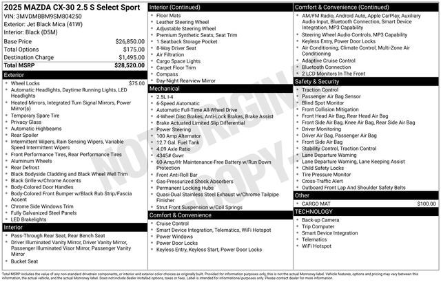 2025 Mazda CX-30 2.5 S Select Sport 2.5 S