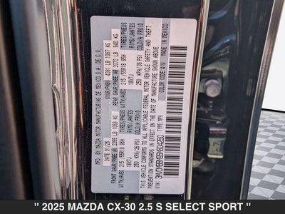 2025 Mazda MAZDA CX-30 2.5 S Select Sport