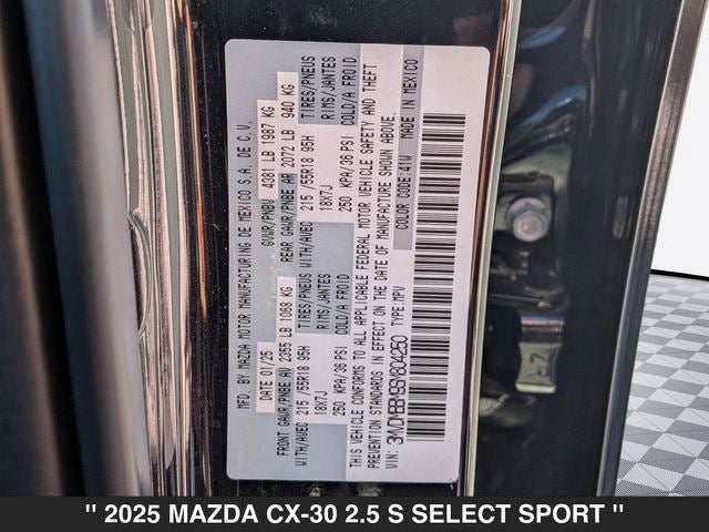 2025 Mazda MAZDA CX-30 2.5 S Select Sport