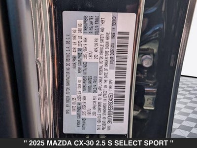 2025 Mazda MAZDA CX-30 2.5 S Select Sport