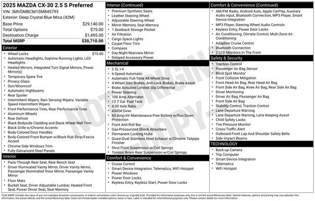 2025 Mazda CX-30 2.5 S Preferred Package
