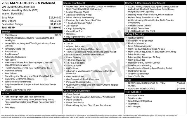 2025 Mazda CX-30 2.5 S Preferred Package