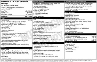 2023 Mazda CX-30 2.5 S Premium Package