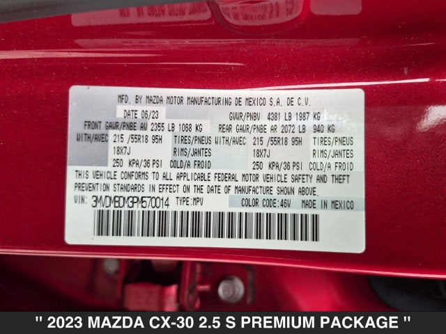 2023 Mazda CX-30 2.5 S Premium Package