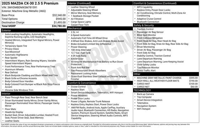 2025 Mazda CX-30 2.5 S Premium Package