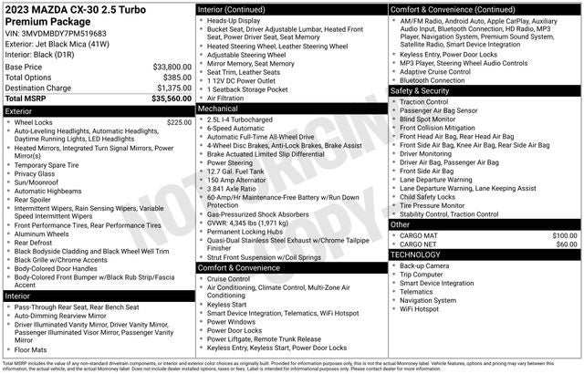 2023 Mazda CX-30 2.5 Turbo Premium Package