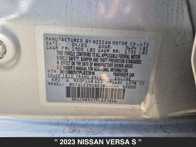 2023 Nissan Versa 1.6 S