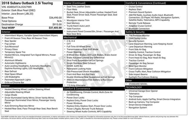 2018 Subaru Outback 2.5i Touring