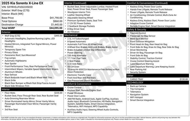 2025 Kia Sorento X-Line EX