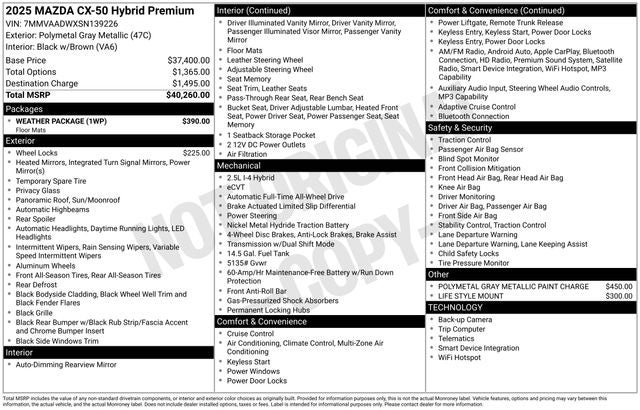 2025 Mazda CX-50 Hybrid Premium