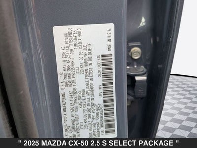 2025 Mazda CX-50 2.5 S Select Package
