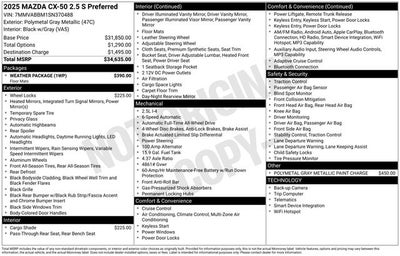 2025 Mazda CX-50 2.5 S Preferred Package
