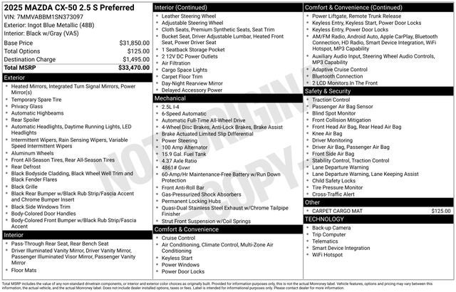 2025 Mazda CX-50 2.5 S Preferred Package