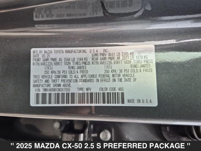 2025 Mazda CX-50 2.5 S Preferred Package