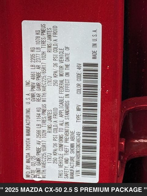 2025 Mazda CX-50 2.5 S Premium Package