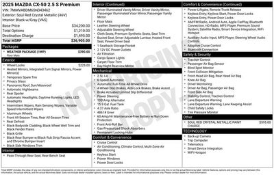 2025 Mazda CX-50 2.5 S Premium Package