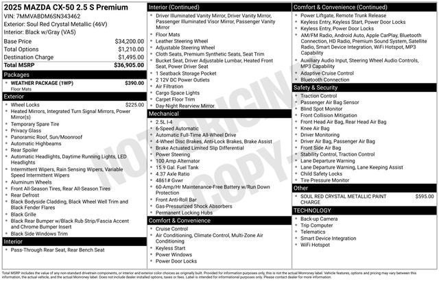 2025 Mazda CX-50 2.5 S Premium Package