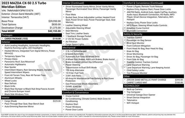 2023 Mazda CX-50 2.5 Turbo Meridian Edition