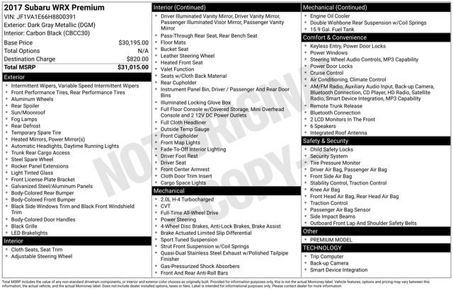 2017 Subaru WRX Premium
