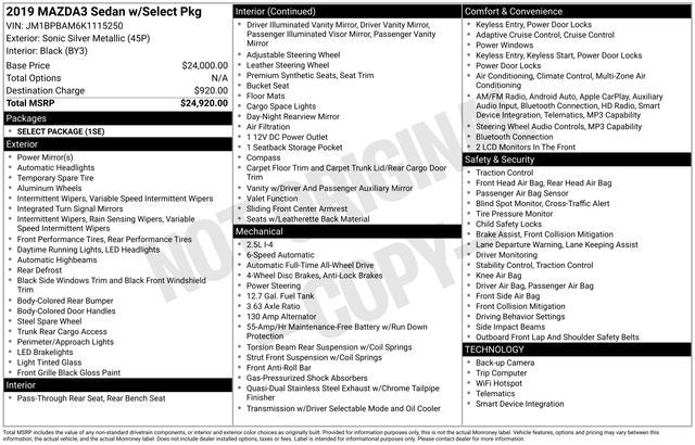 2019 Mazda Mazda3 Select