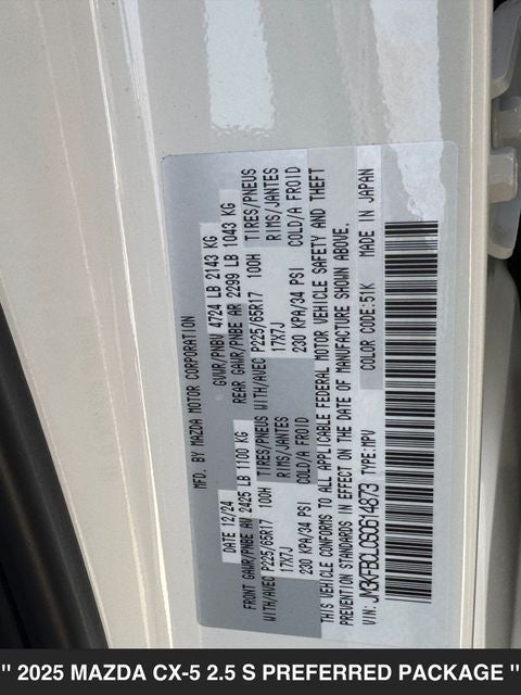 2025 Mazda CX-5 2.5 S Preferred Package