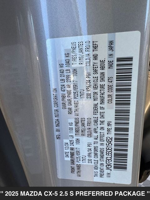 2025 Mazda CX-5 2.5 S Preferred Package