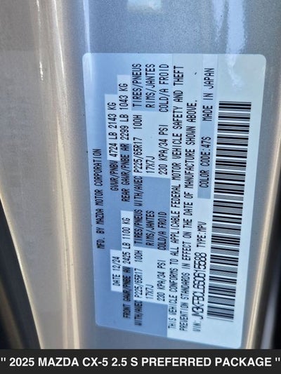2025 Mazda CX-5 2.5 S Preferred Package