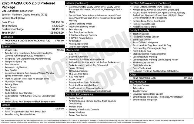 2025 Mazda CX-5 2.5 S Preferred Package