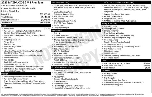 2023 Mazda CX-5 2.5 S Premium Package