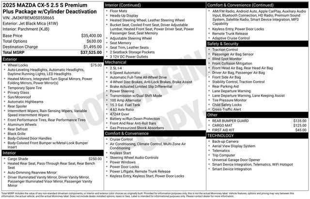 2025 Mazda CX-5 2.5 S Premium Plus Package
