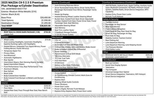 2025 Mazda CX-5 2.5 S Premium Plus Package