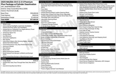 2025 Mazda CX-5 2.5 S Premium Plus Package