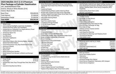 2025 Mazda CX-5 2.5 S Premium Plus Package