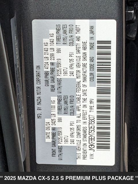 2025 Mazda CX-5 2.5 S Premium Plus Package