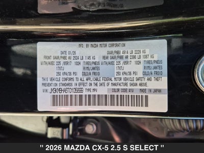 2026 Mazda CX-5 2.5 S Select AWD