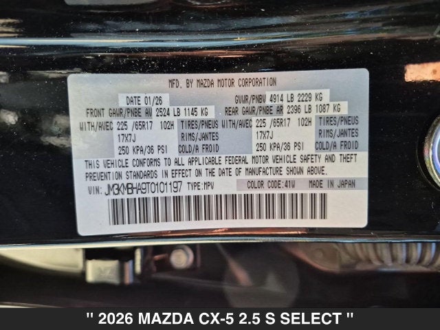 2026 Mazda CX-5 2.5 S Select AWD