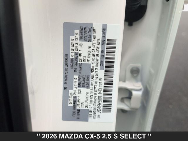 2026 Mazda CX-5 2.5 S Select AWD