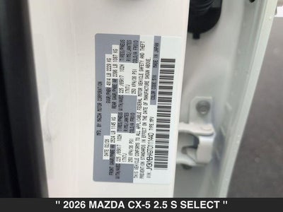2026 Mazda CX-5 2.5 S Select AWD
