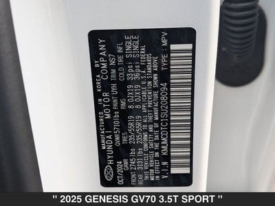 2025 Genesis GV70 3.5T Sport