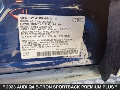 2023 Audi Q4 Sportback e-tron Premium Plus quattro