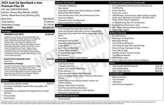 2023 Audi Q4 Sportback e-tron Premium Plus quattro